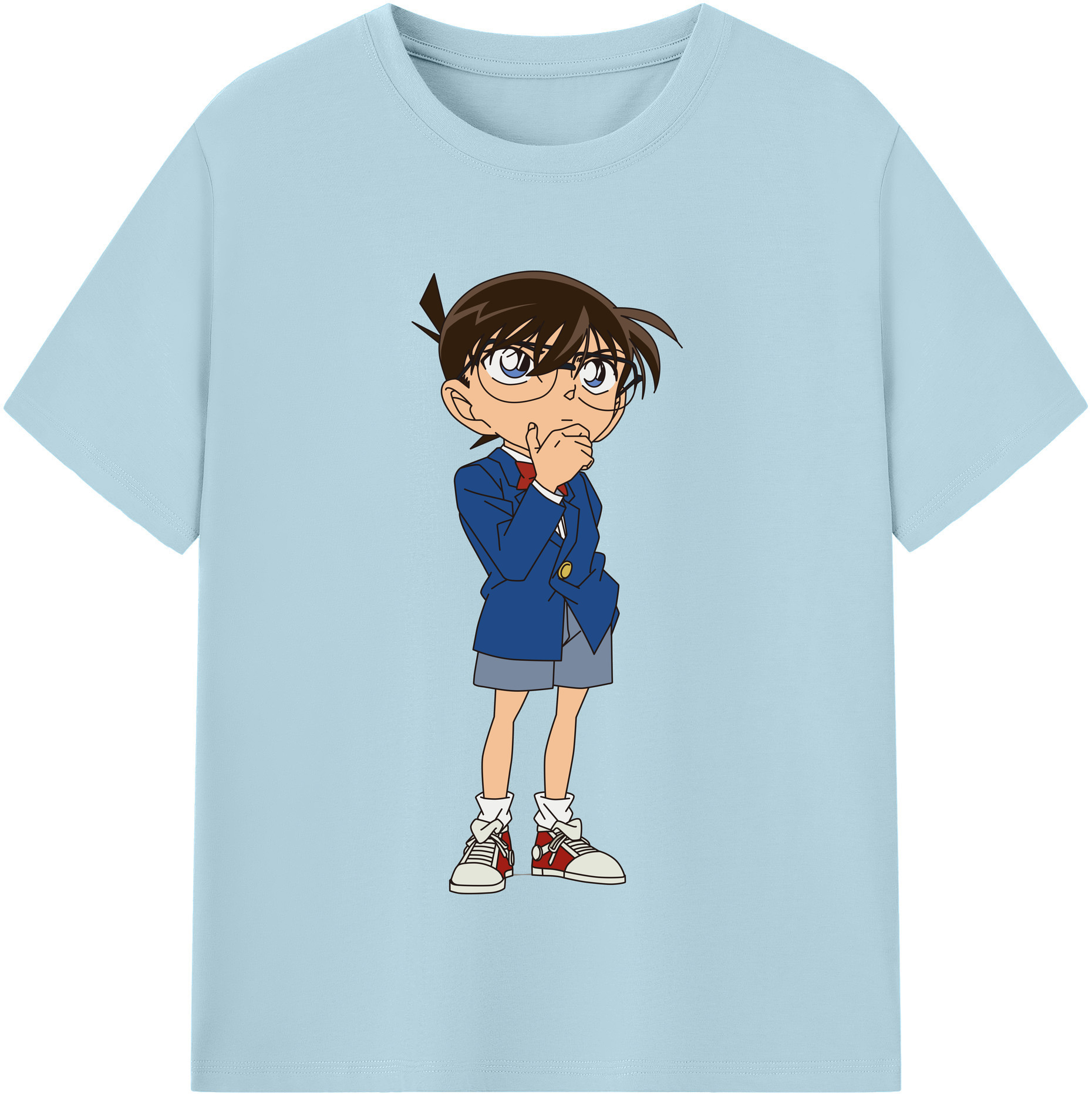 （画像用） 名探偵コナン 江戸川 コナン Detective Conan Conan Edogawa 綿100％半袖Tシャツ（フロントプリント）